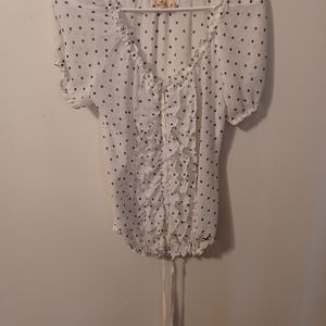 Hollister blouse blue polka dots